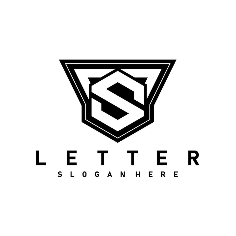letter S initial black and white vector
