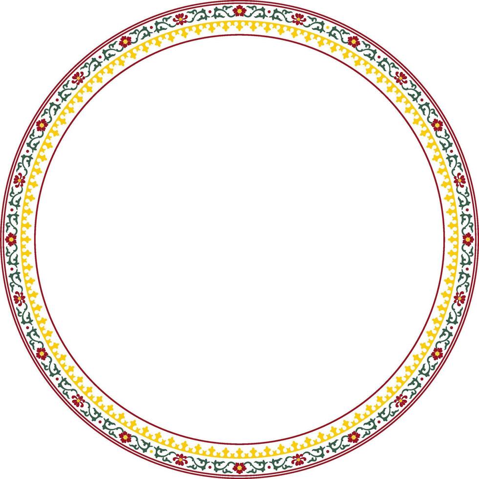 round colored frame, border, Chinese ornament. Patterned circle, ring of the peoples of East Asia, Korea, Malaysia, Japan, Singapore, Thailand. vector