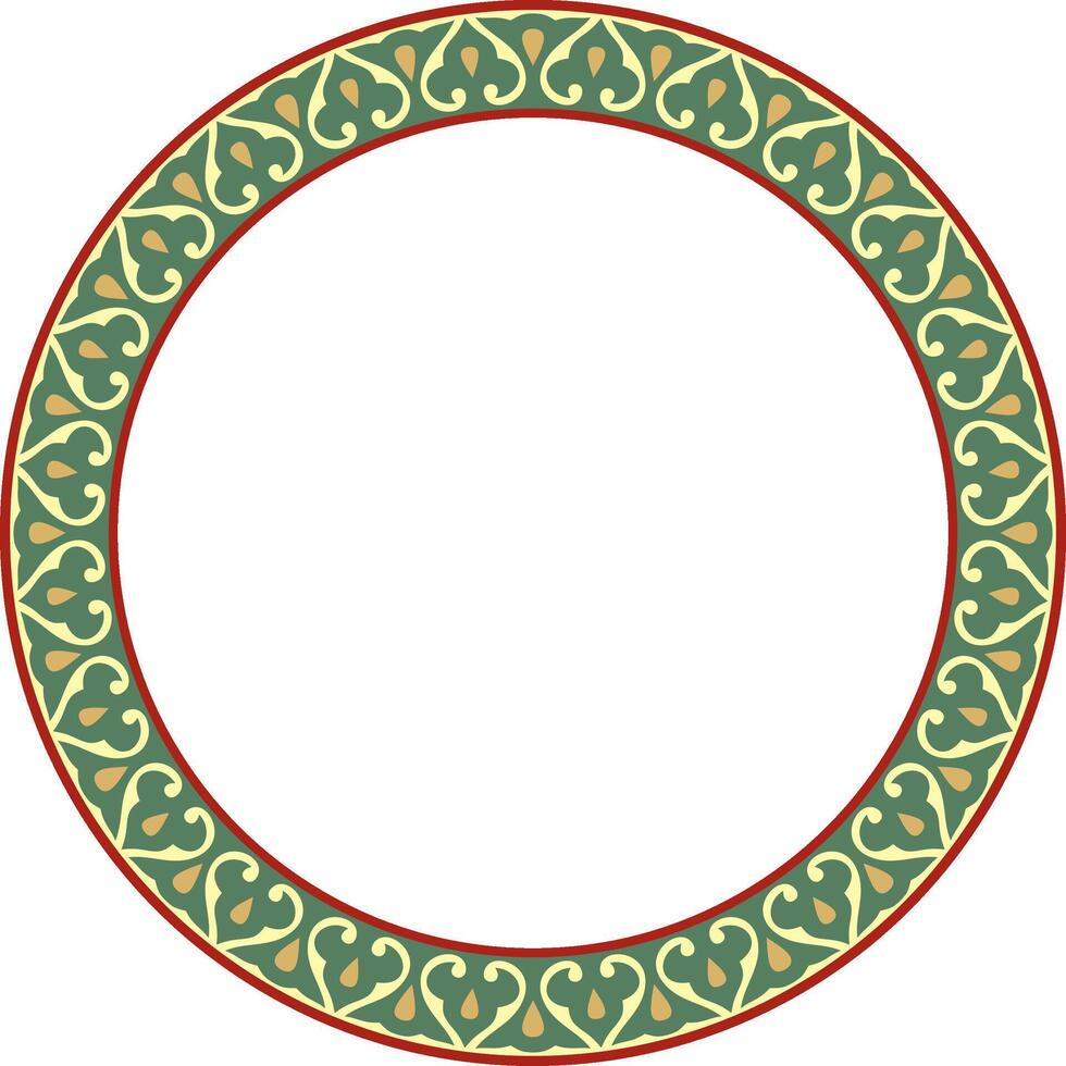 colored arabic national round ornament. Ethnic circle, frame, ring of eastern peoples. Persian painting. vector