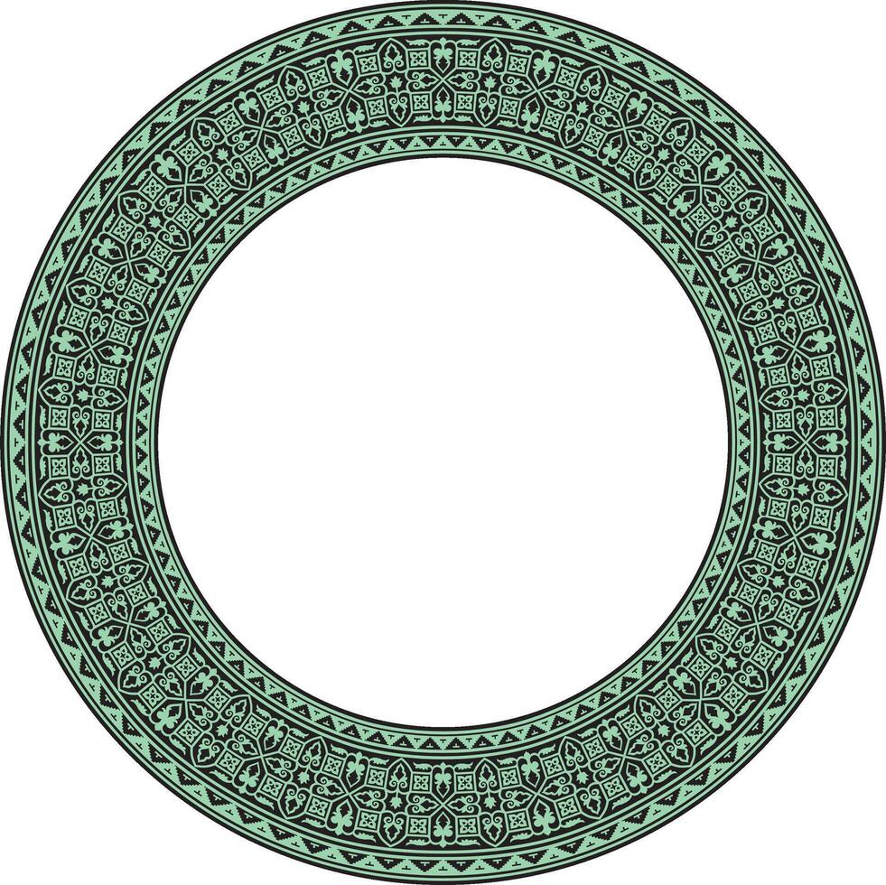 green round Byzantine border, frame. Circle Greek pattern, Drawing of the Eastern Roman Empire. Decoration of the Russian Orthodox Church. vector