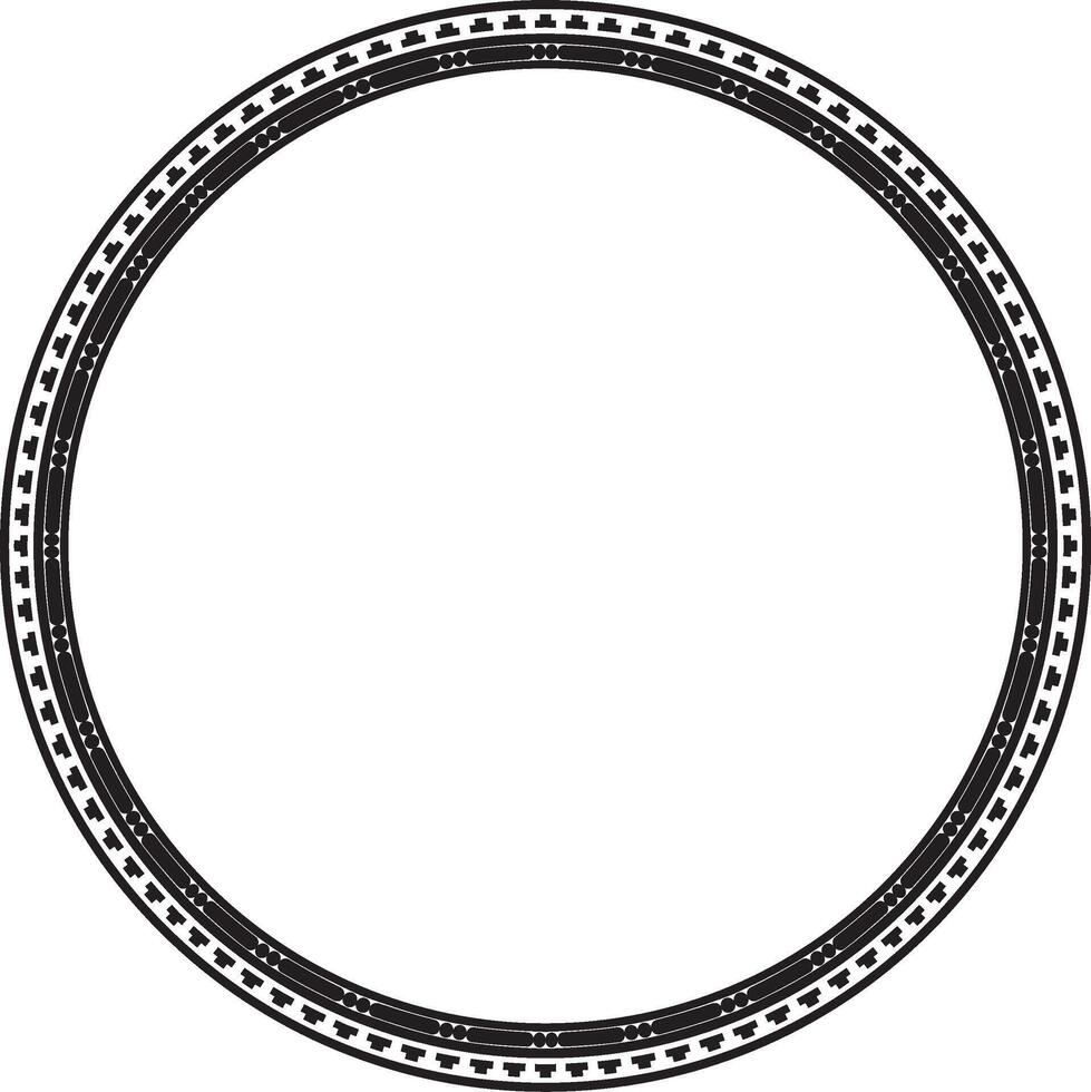 round monochrome seamless classical byzantine ornament. Infinite circle, border, frame Ancient Greece, Eastern Roman Empire. Decoration of the Russian Orthodox Church. vector