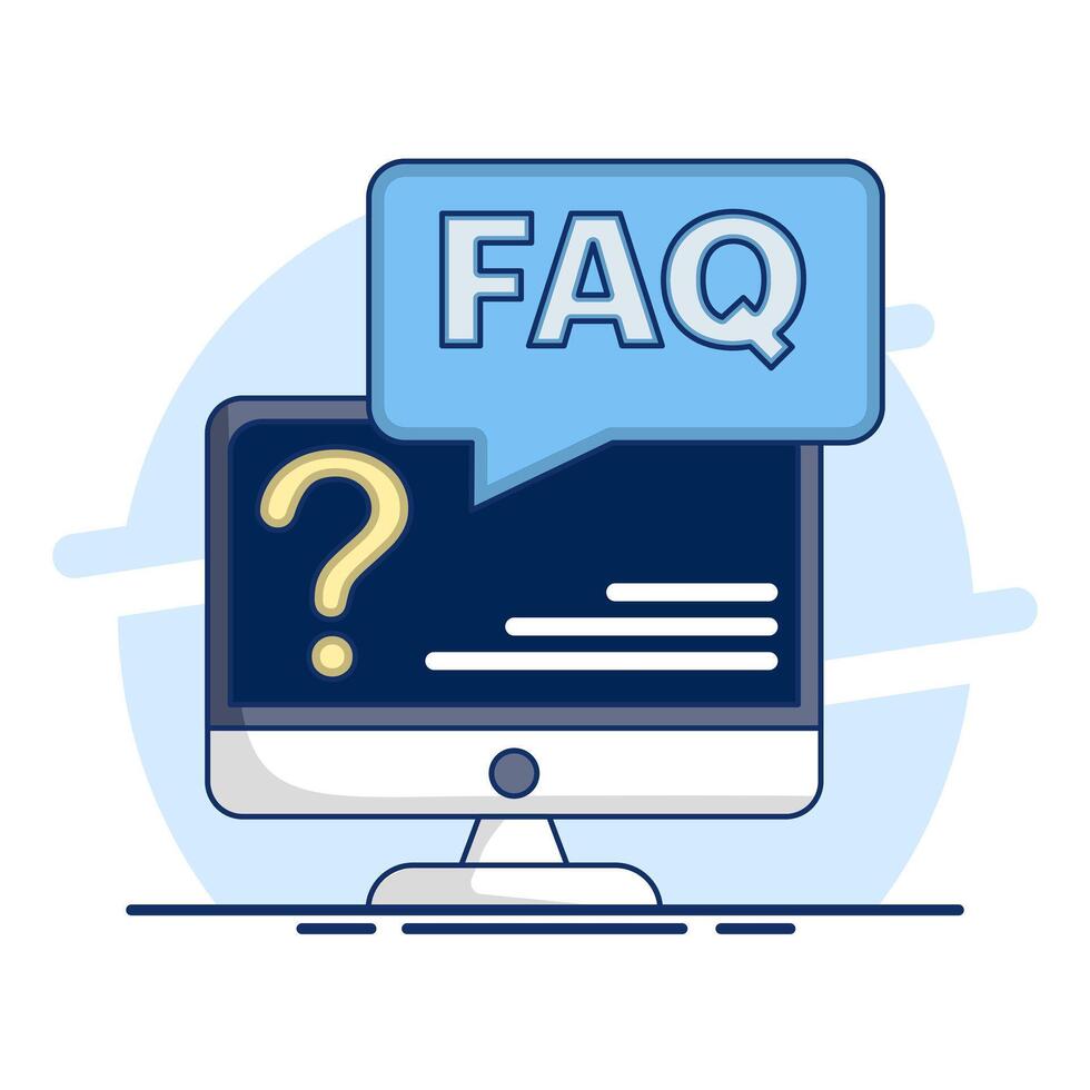 FAQ concept, Frequently asked questions, Website with FAQ page, Question and answer page to help audience, Questions or problem solving, online support center questions digital tool. flat . vector