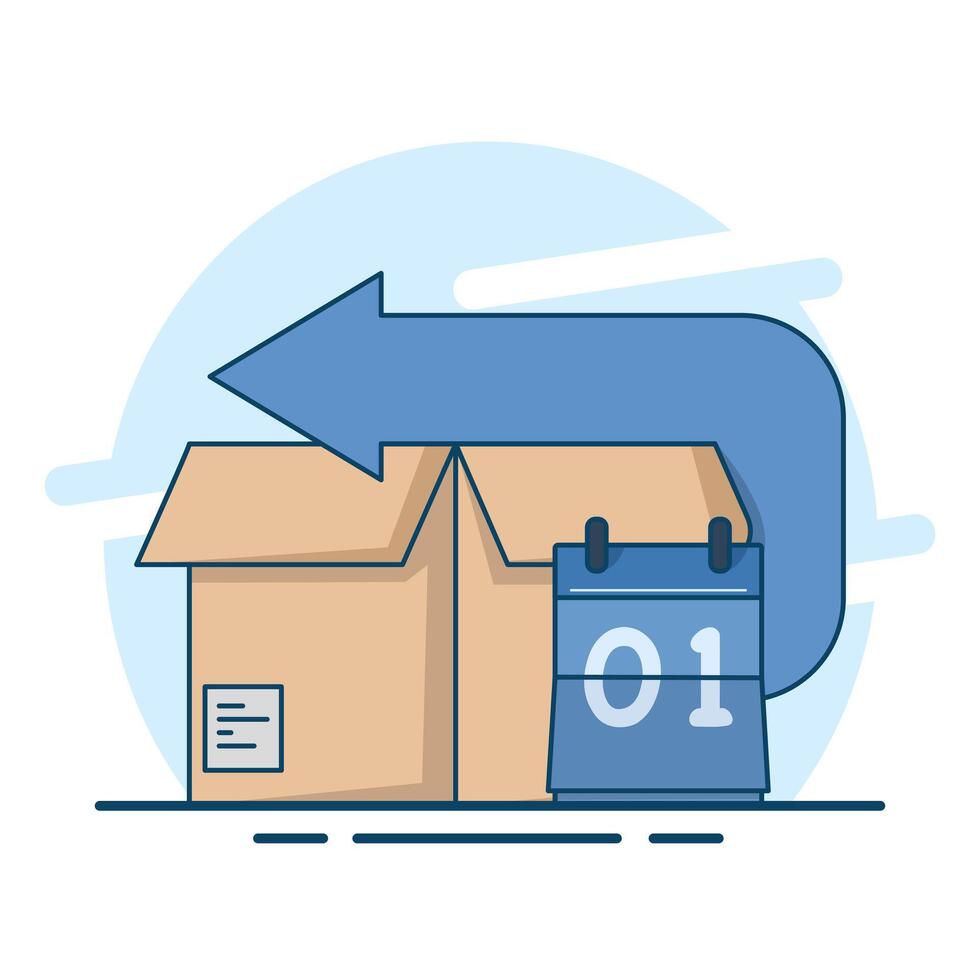 concept of product validity guarantee period. Time limits for returns and refunds. simple modern graphic elements for ui, infographics, icons. flat design illustration on background. vector