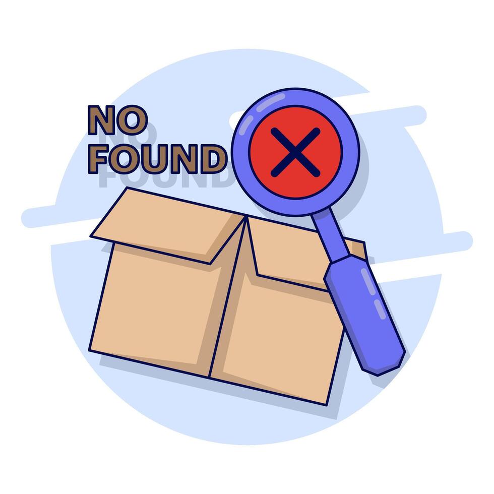 Concept of No Items Found. No results found. User request, page not found, error notification 404. Web and Mobile Application Symbols. illustration in the background. vector