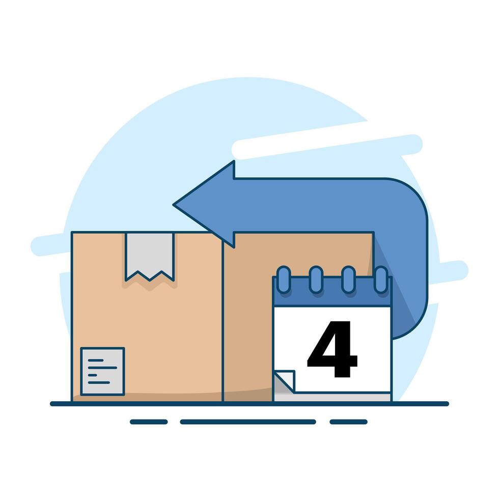 concept of product validity guarantee period. Time limits for returns and refunds. simple modern graphic elements for ui, infographics, icons. flat design illustration on background. vector