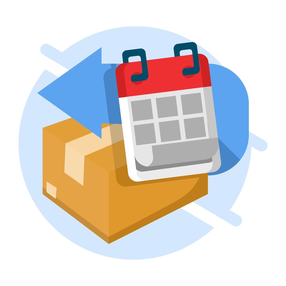 concept of product validity guarantee period. Time limits for returns and refunds. simple modern graphic elements for ui, infographics, icons. flat design illustration on background. vector