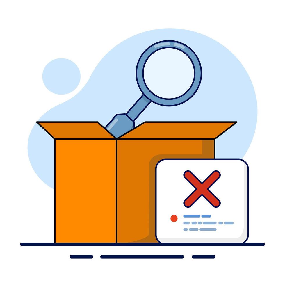 Concept of No Items Found. No results found. User request, page not found, error notification 404. Web and Mobile Application Symbols. illustration in the background. vector