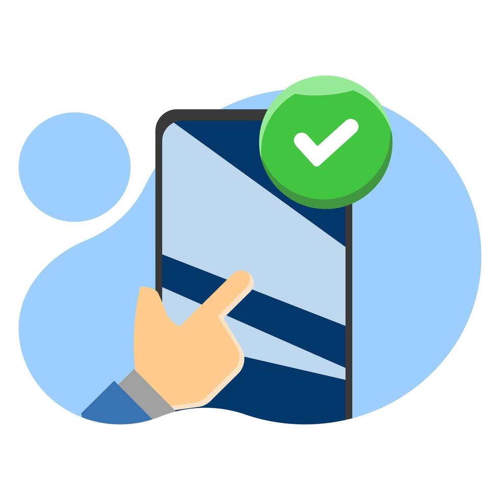 Contactless concept. digitalization support. simple, easy and fast with just a flat design smartphone concept illustration. simple modern graphic elements for ui, infographics, icons. vector