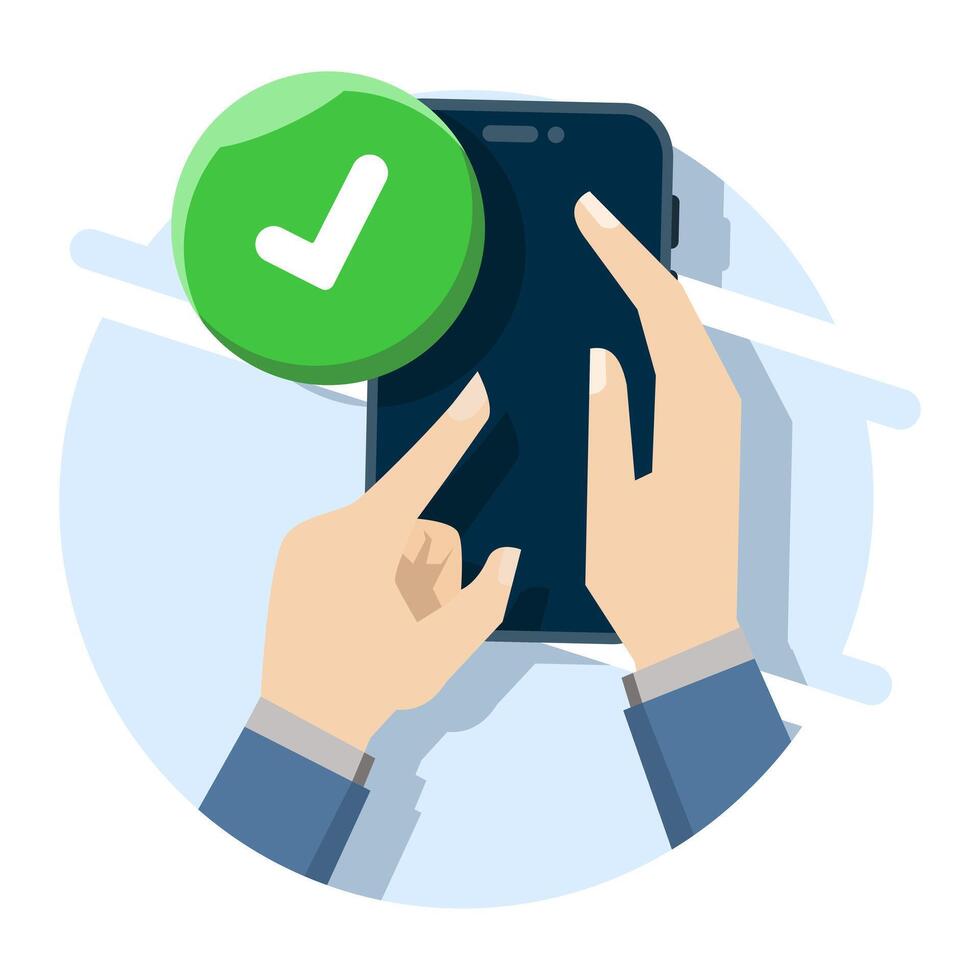 Contactless concept. digitalization support. simple, easy and fast with just a flat design smartphone concept illustration. simple modern graphic elements for ui, infographics, icons. vector