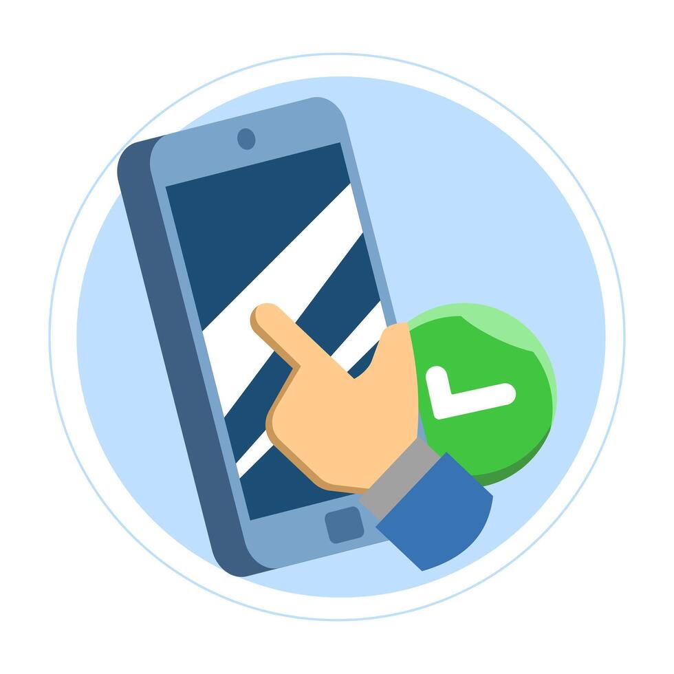 Contactless concept. digitalization support. simple, easy and fast with just a flat design smartphone concept illustration. simple modern graphic elements for ui, infographics, icons. vector