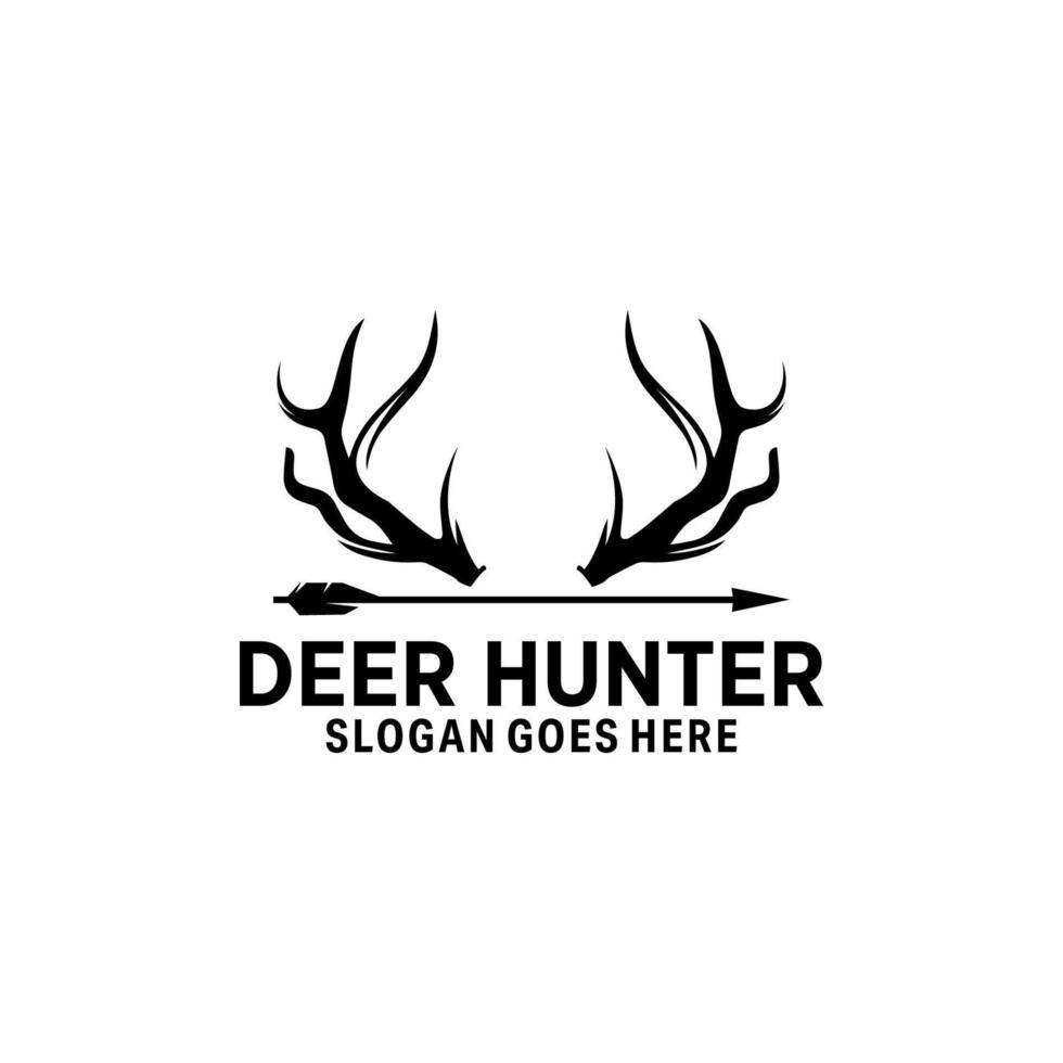 Deer Horns Hunting Logo Design Template vector