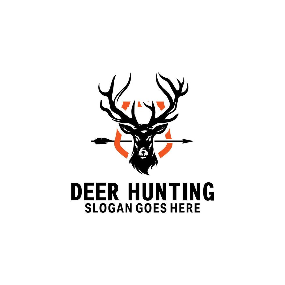 Head Deer Hunting Logo Template vector