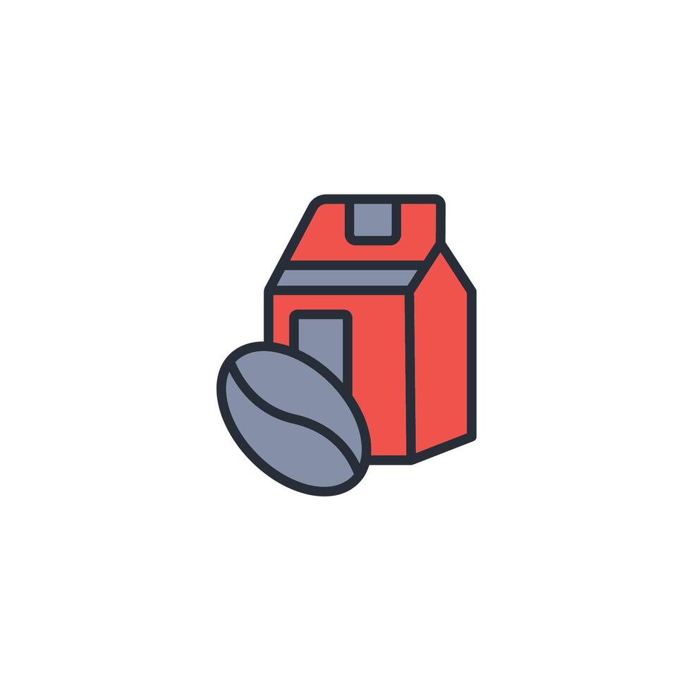 paper bag coffe icon. .Editable stroke.linear style sign for use web design,logo.Symbol illustration. vector