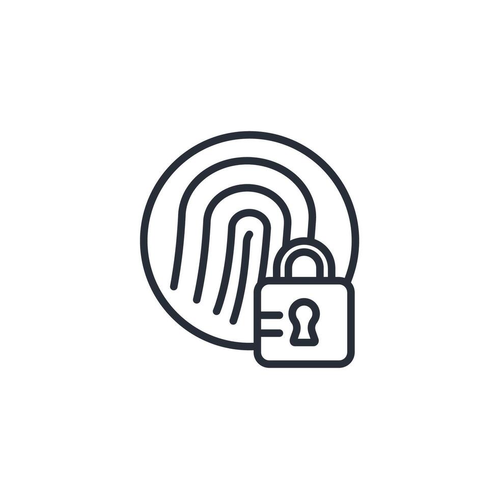 biometrics lock icon. .Editable stroke.linear style sign for use web design,logo.Symbol illustration. vector