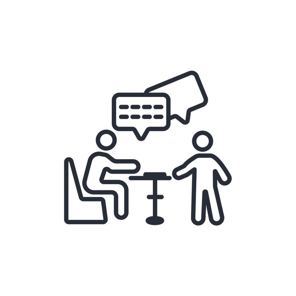 consultation icon. .Editable stroke.linear style sign for use web design,logo.Symbol illustration. vector