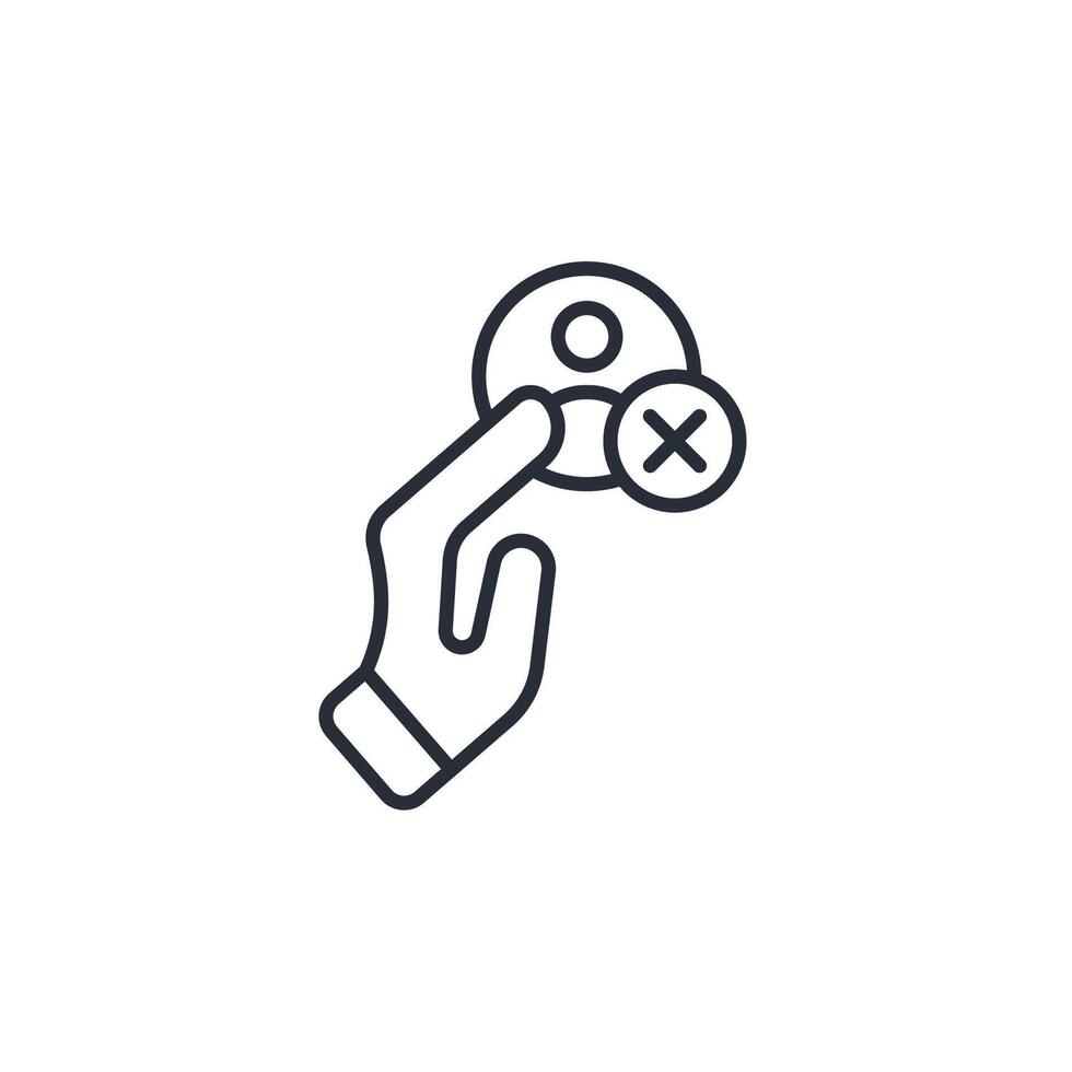 delete user icon. .Editable stroke.linear style sign for use web design,logo.Symbol illustration. vector