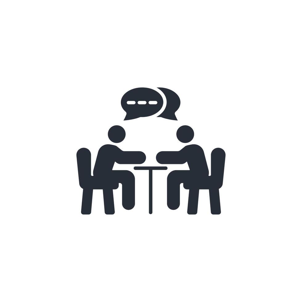 Negotiation icon. .Editable stroke.linear style sign for use web design,logo.Symbol illustration. vector