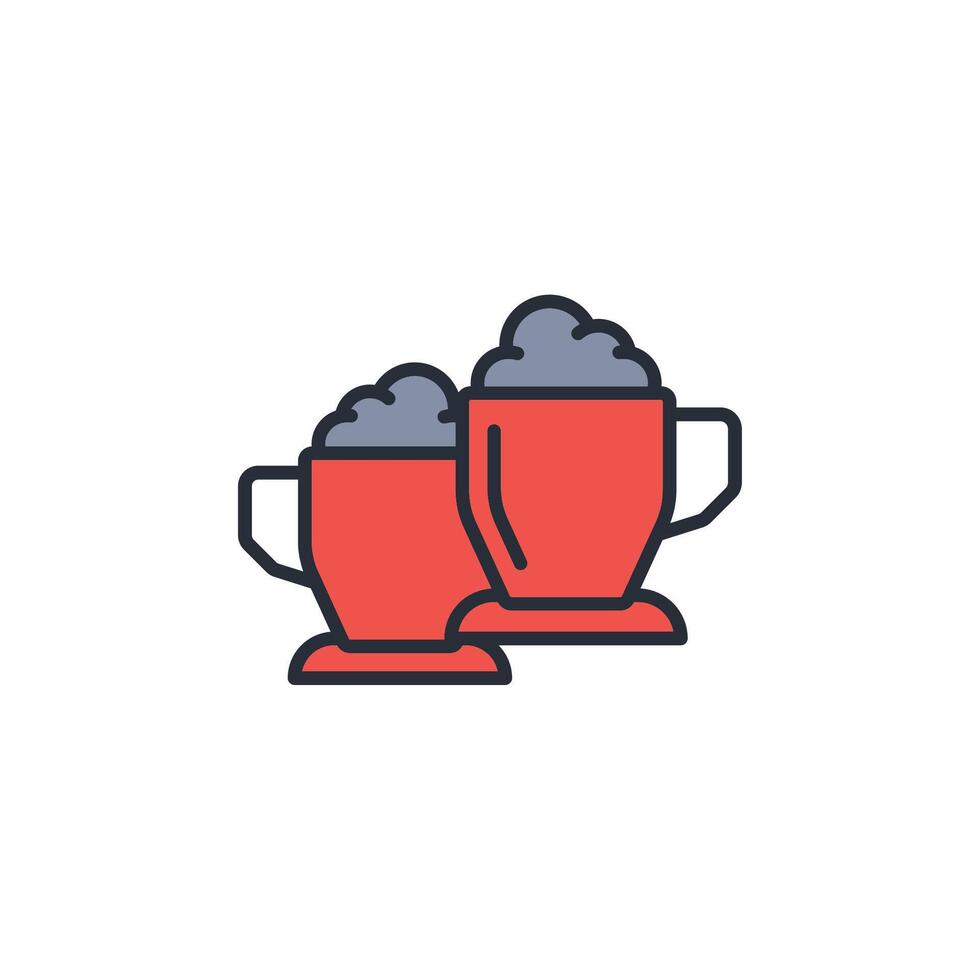 latte coffee icon. .Editable stroke.linear style sign for use web design,logo.Symbol illustration. vector