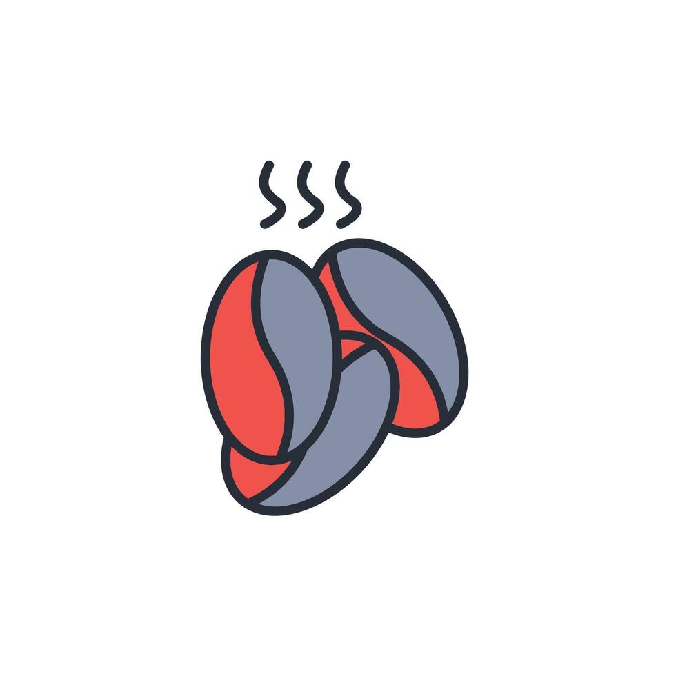 coffee beans icon. .Editable stroke.linear style sign for use web design,logo.Symbol illustration. vector