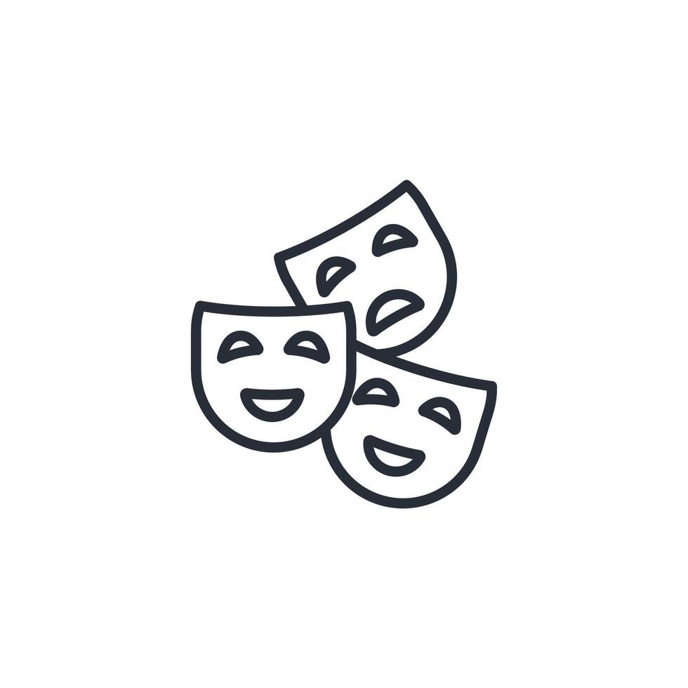 Theater icon. .Editable stroke.linear style sign for use web design,logo.Symbol illustration. vector