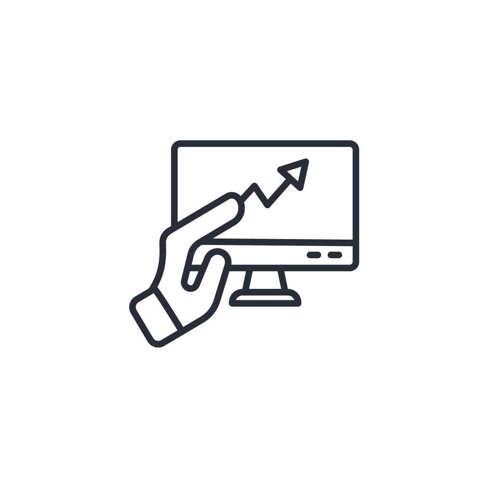 trending icon. .Editable stroke.linear style sign for use web design,logo.Symbol illustration. vector