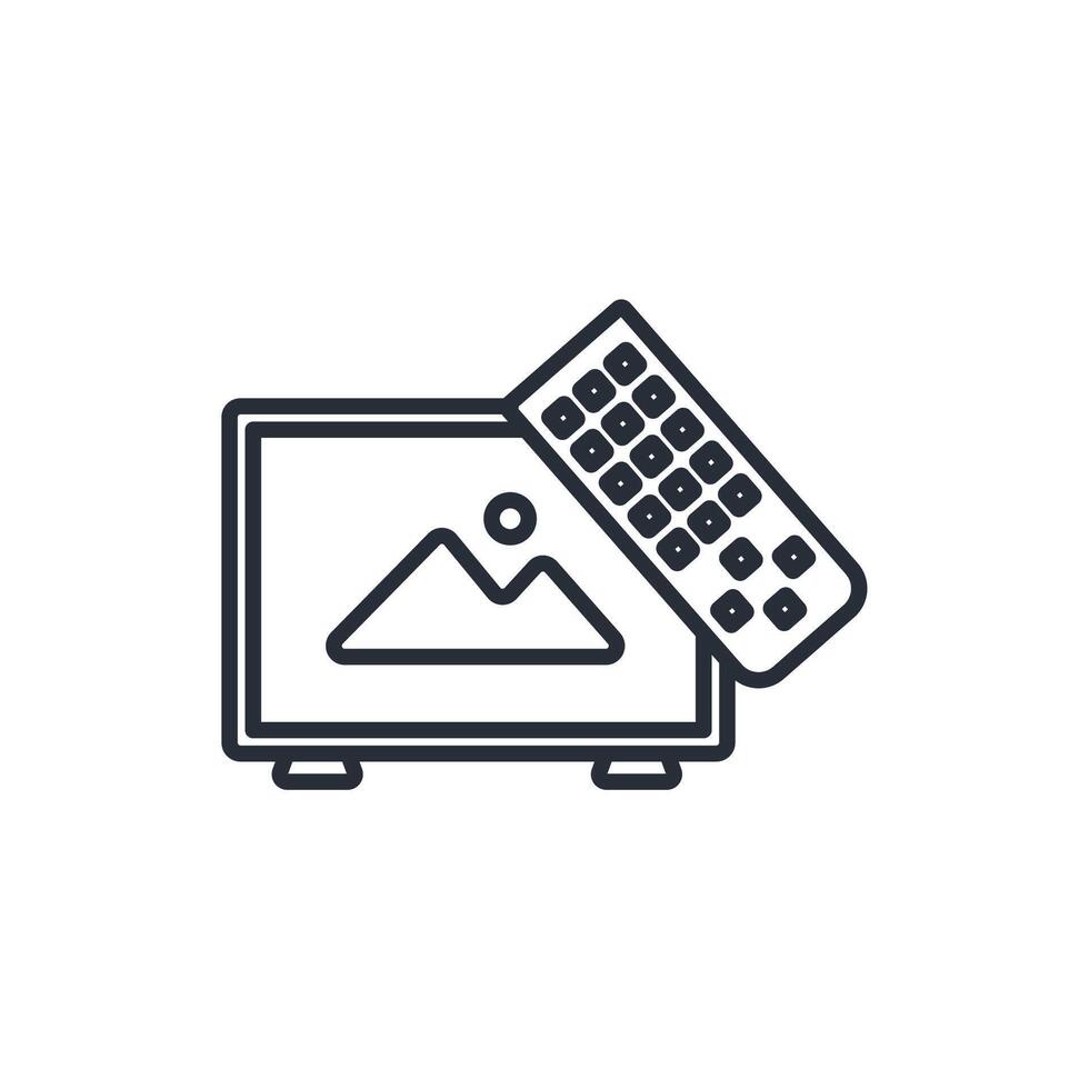 television icon. .Editable stroke.linear style sign for use web design,logo.Symbol illustration. vector