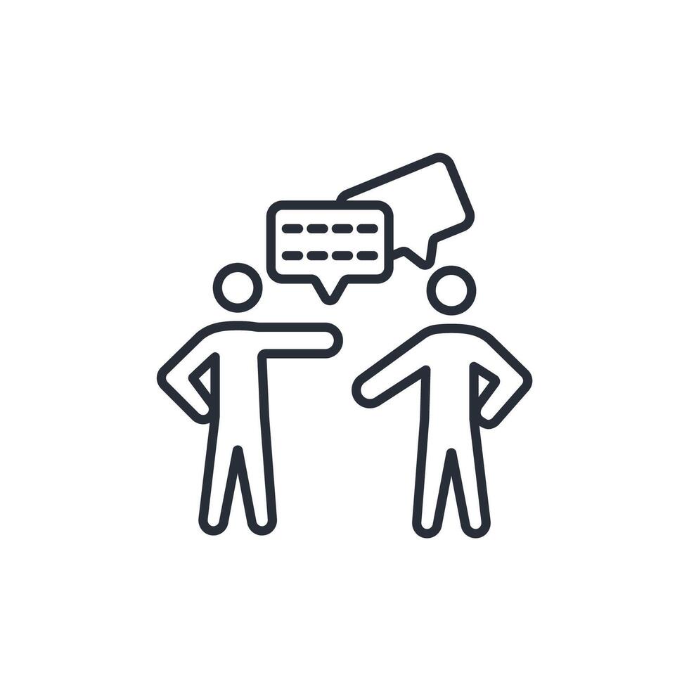 debate icon. .Editable stroke.linear style sign for use web design,logo.Symbol illustration. vector
