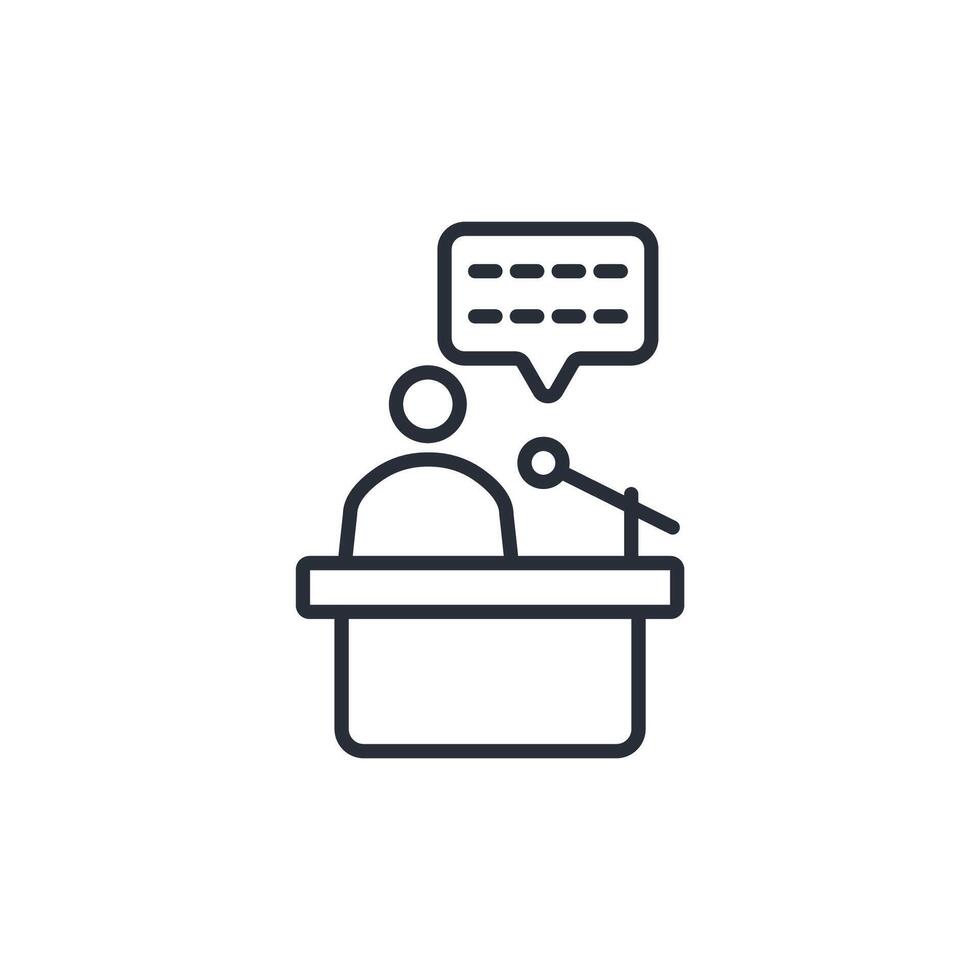 discourse icon. .Editable stroke.linear style sign for use web design,logo.Symbol illustration. vector