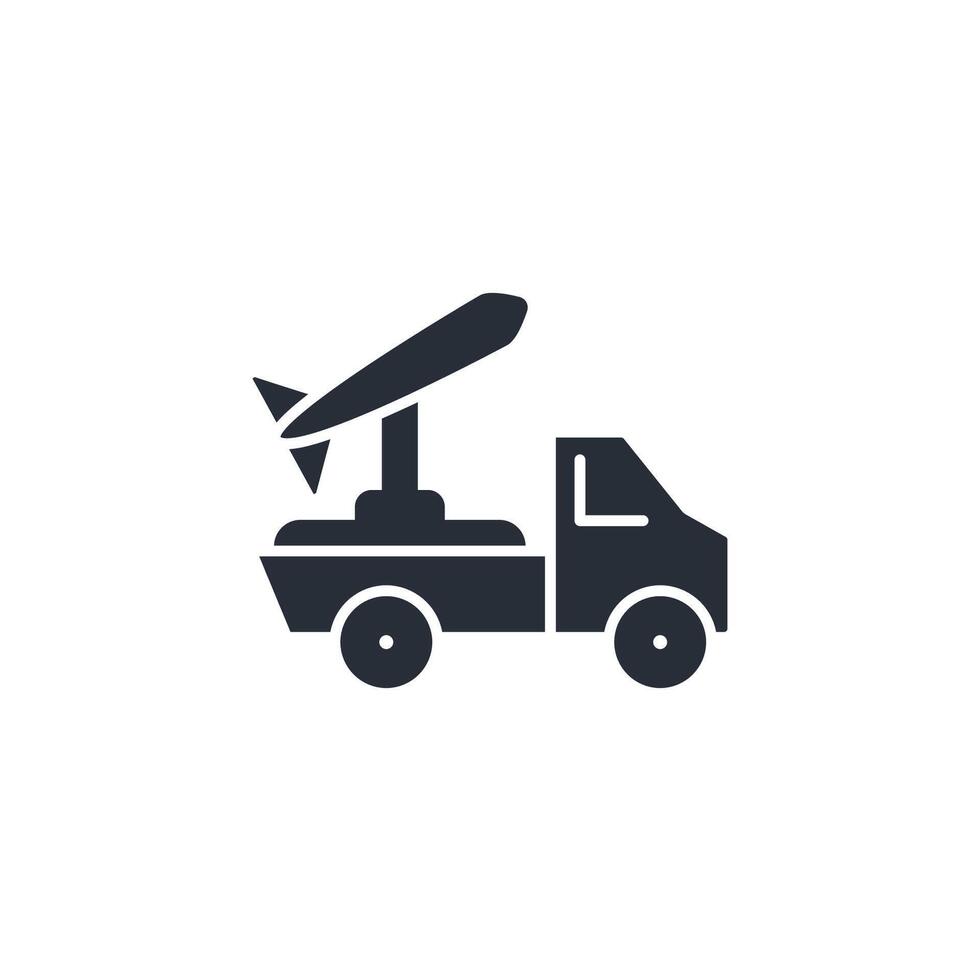 missile truck icon. .Editable stroke.linear style sign for use web design,logo.Symbol illustration. vector