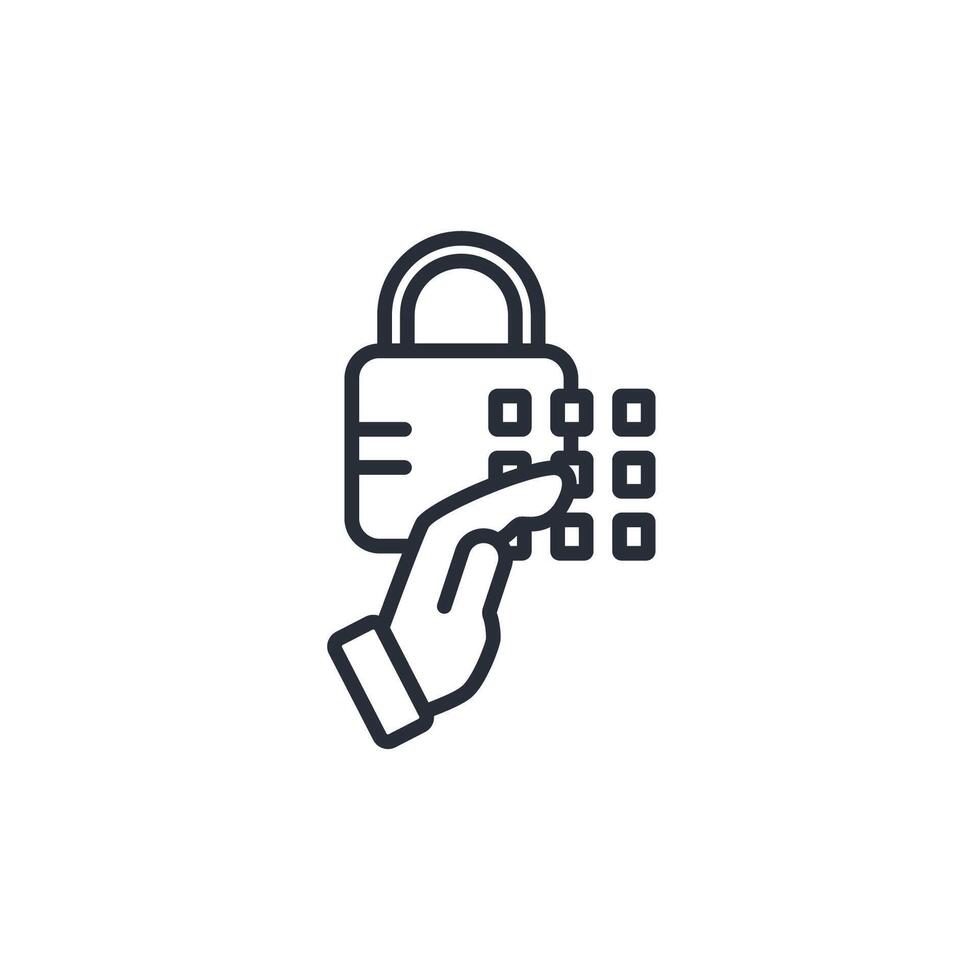 locked icon. .Editable stroke.linear style sign for use web design,logo.Symbol illustration. vector