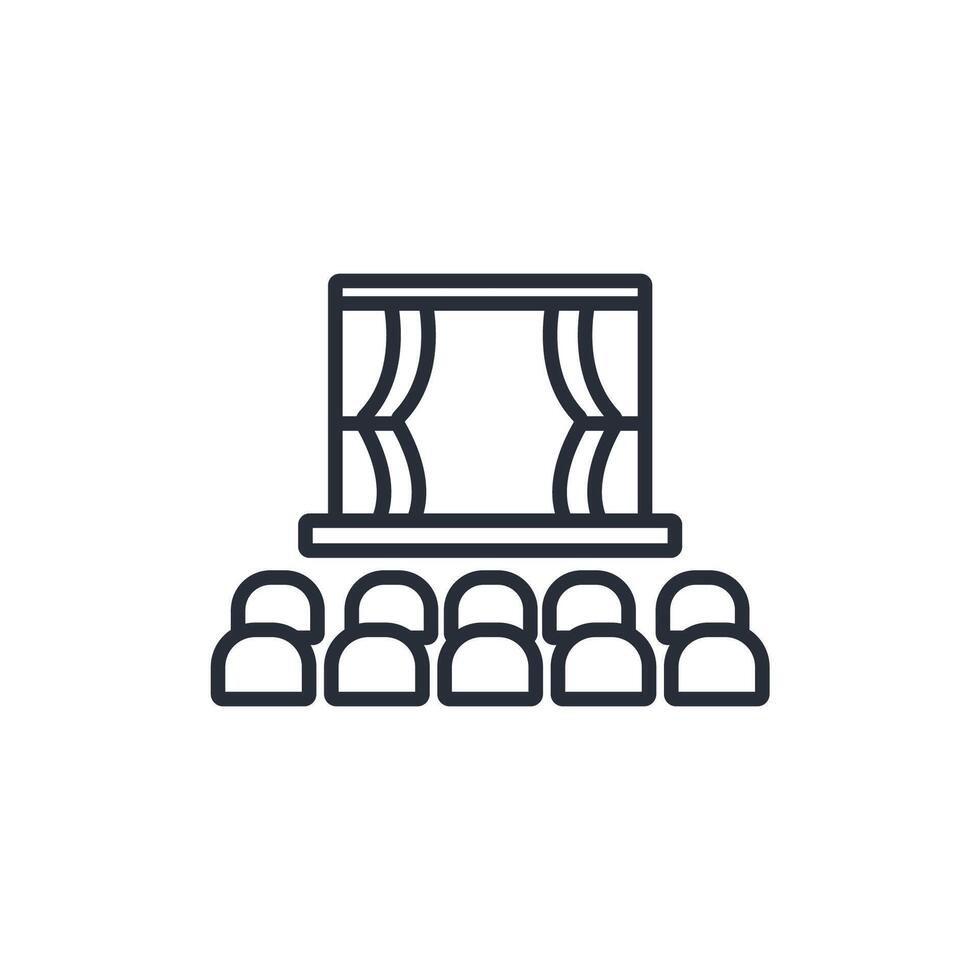 stage icon. .Editable stroke.linear style sign for use web design,logo.Symbol illustration. vector