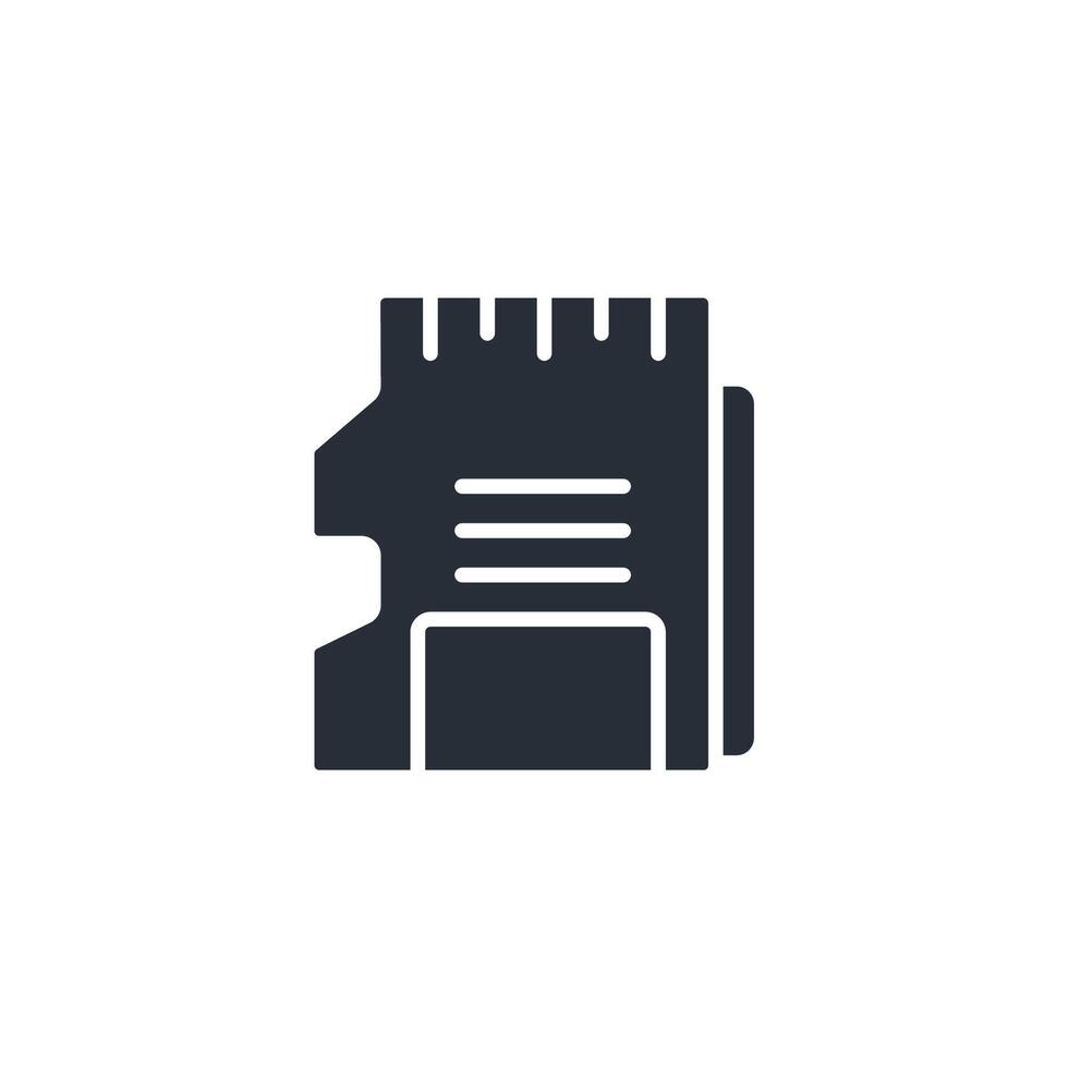 sd card icon. .Editable stroke.linear style sign for use web design,logo.Symbol illustration. vector