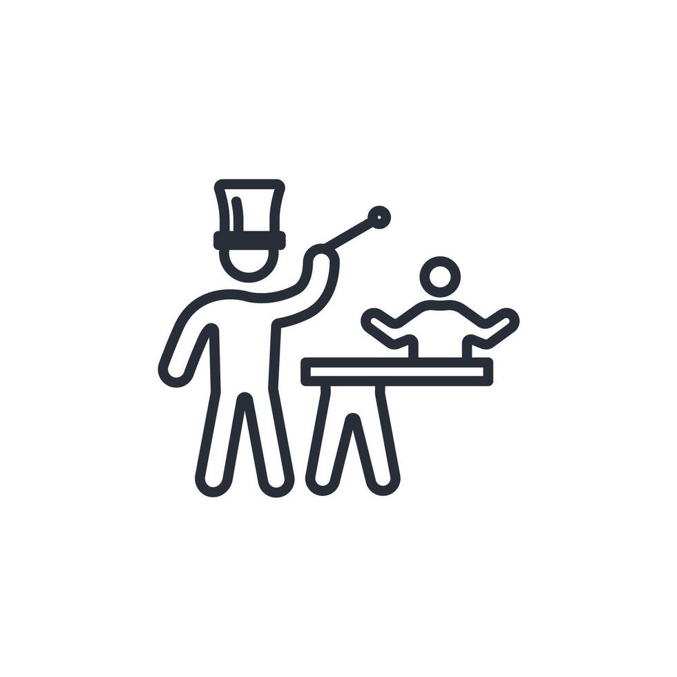 magician icon. .Editable stroke.linear style sign for use web design,logo.Symbol illustration. vector