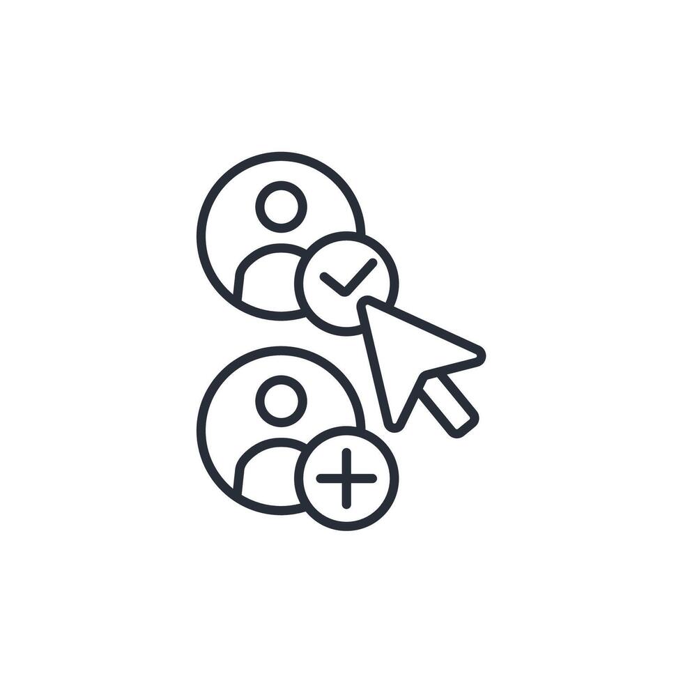 add friend icon. .Editable stroke.linear style sign for use web design,logo.Symbol illustration. vector