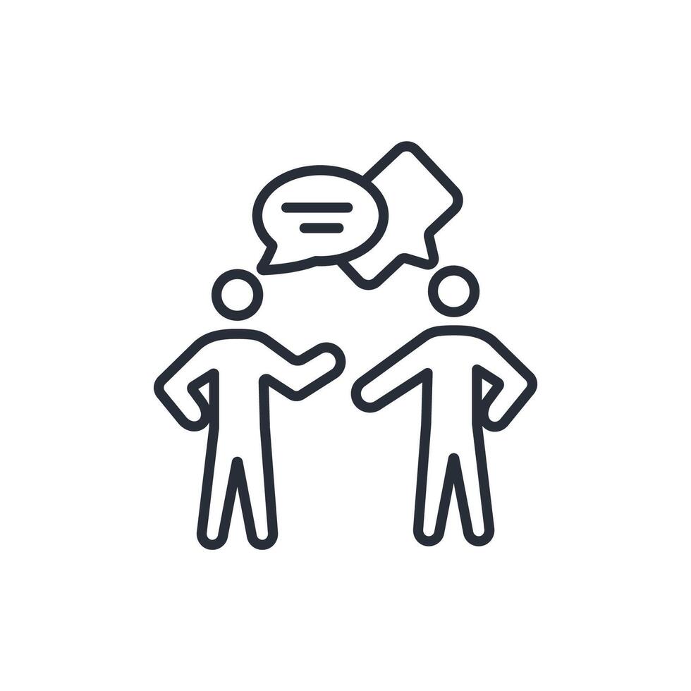 talking icon. .Editable stroke.linear style sign for use web design,logo.Symbol illustration. vector