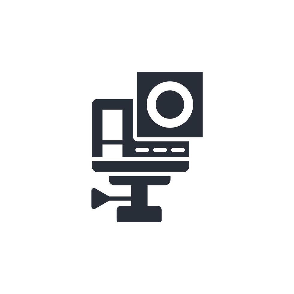Action camera icon. .Editable stroke.linear style sign for use web design,logo.Symbol illustration. vector