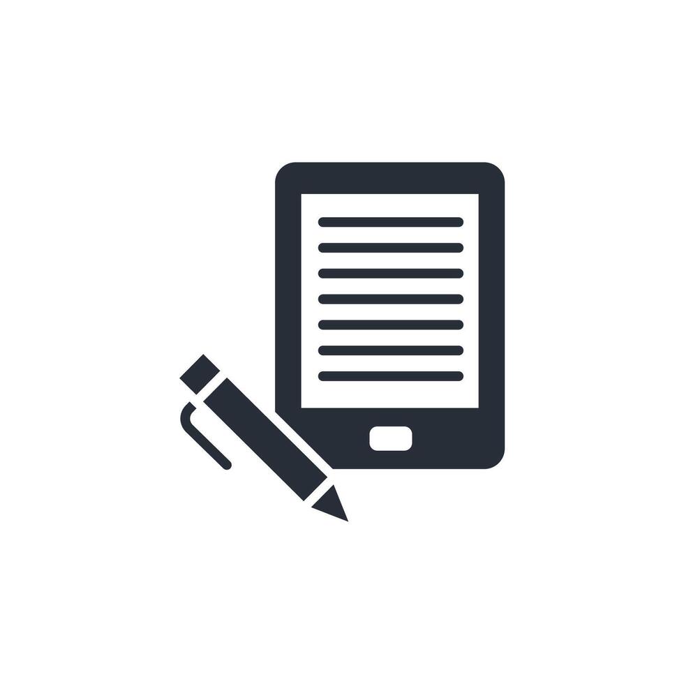 e reader icon. .Editable stroke.linear style sign for use web design,logo.Symbol illustration. vector