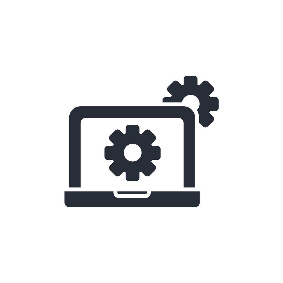 Laptop icon. .Editable stroke.linear style sign for use web design,logo.Symbol illustration. vector