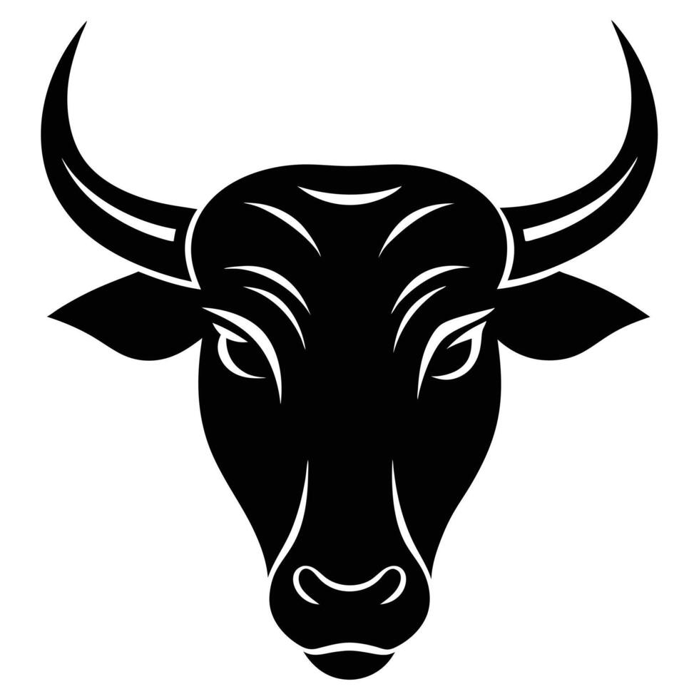 bull head silhouette illustration vector