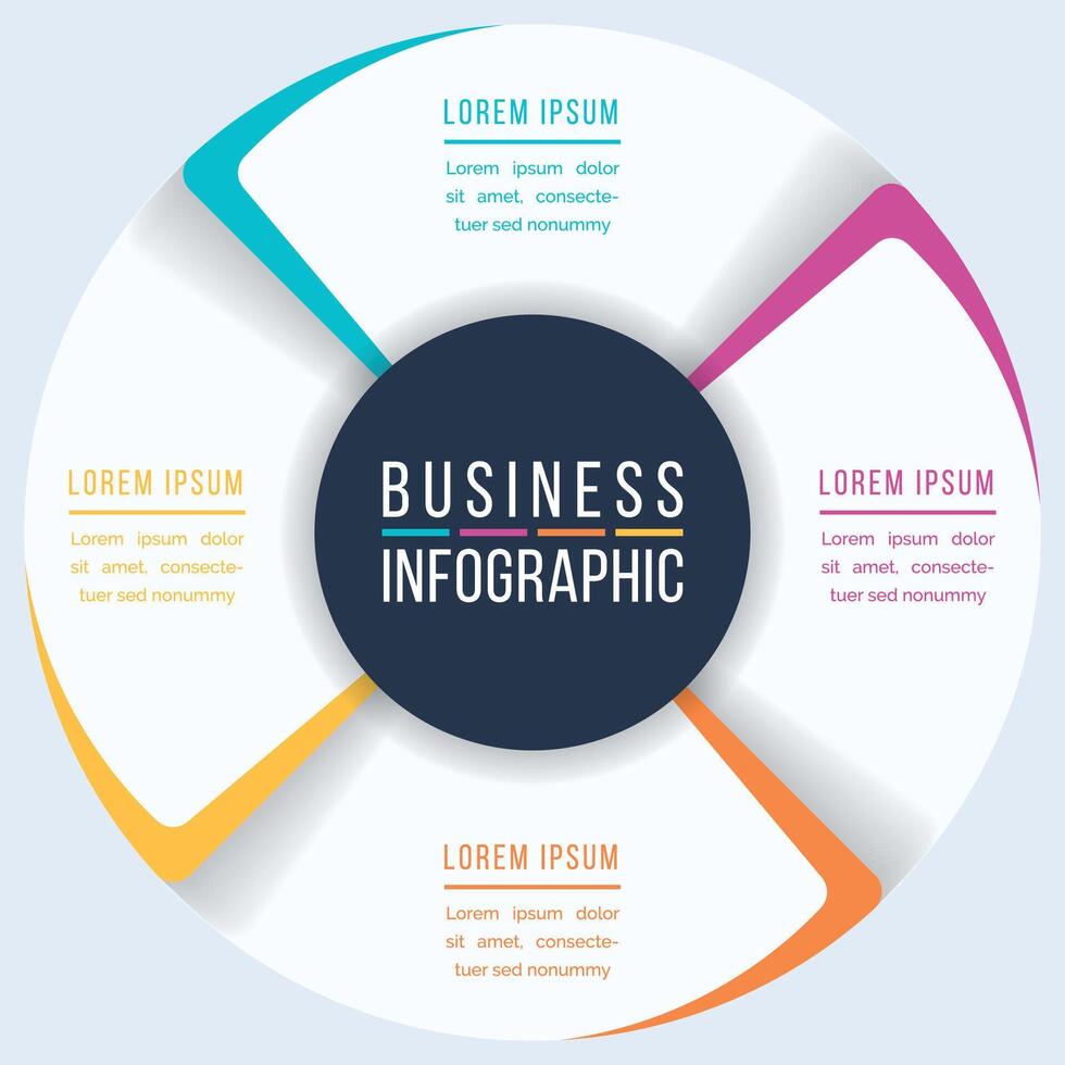 4 Steps Circle Infographic design 4 steps, objects, elements or options infographic business template vector