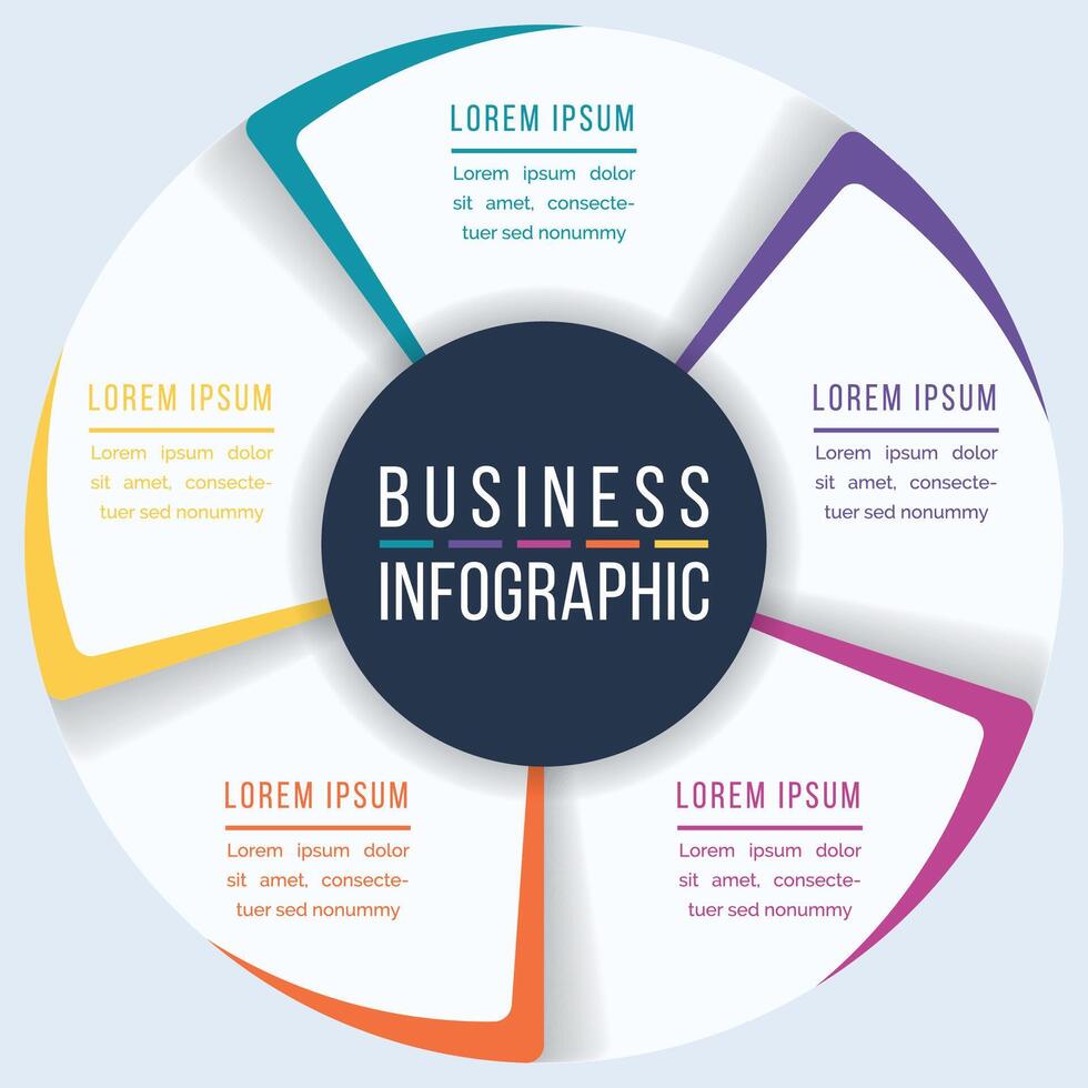 5 Steps Circle Infographic design 5 steps, objects, elements or options infographic business template vector