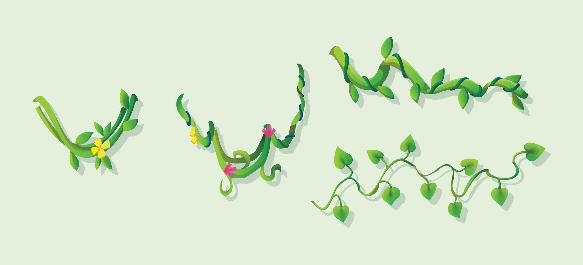 flower plant with leaf for gaming vector