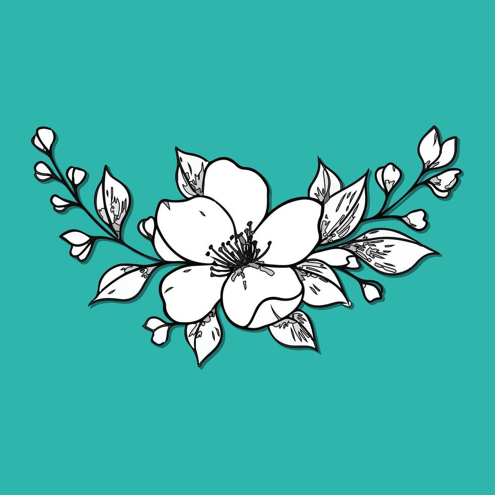 a floral flower on a blue background vector