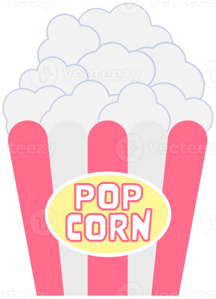 Cute circus carnival animals and snack cartoon illustration popcorn png