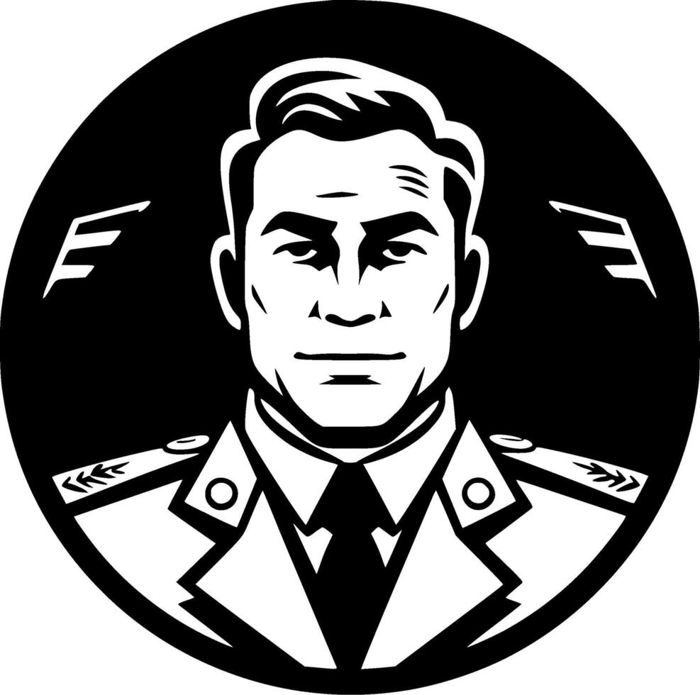 Military, Black and White illustration vector