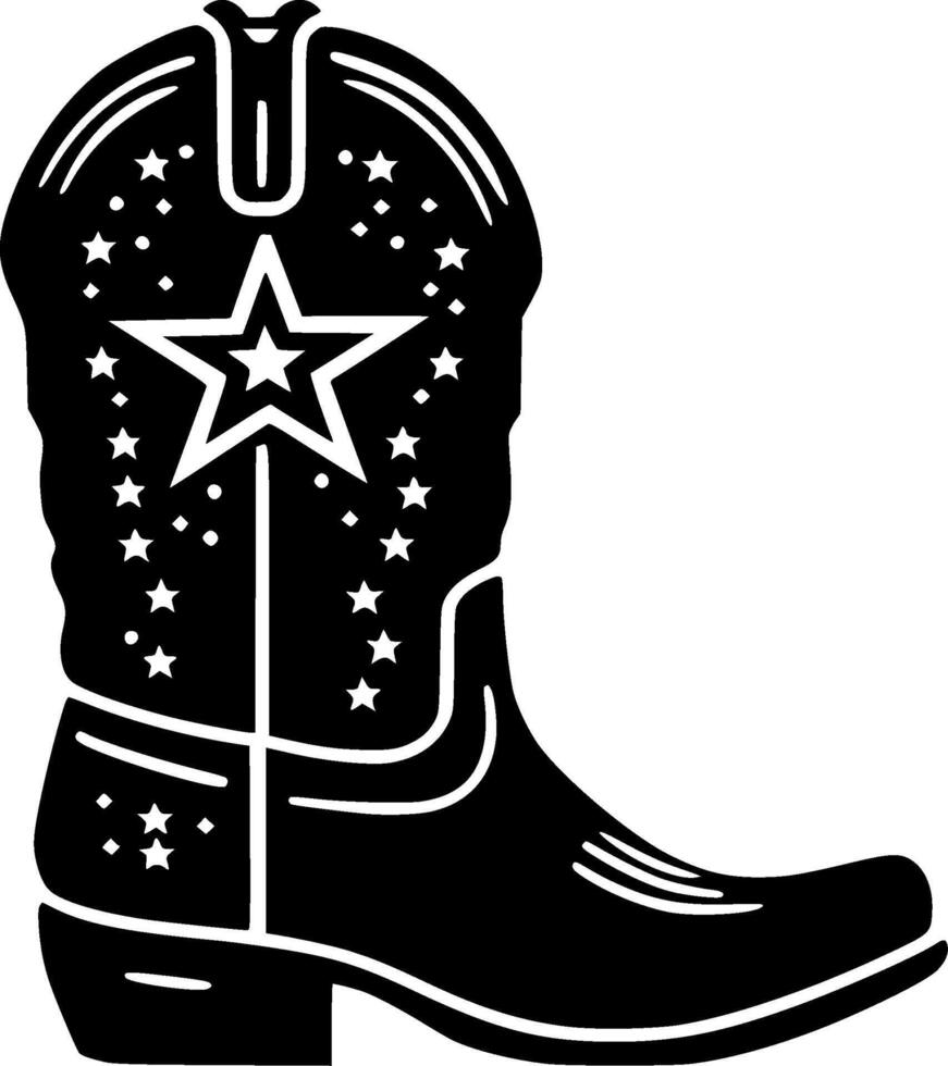 Cowboy Boot, Minimalist and Simple Silhouette - illustration vector