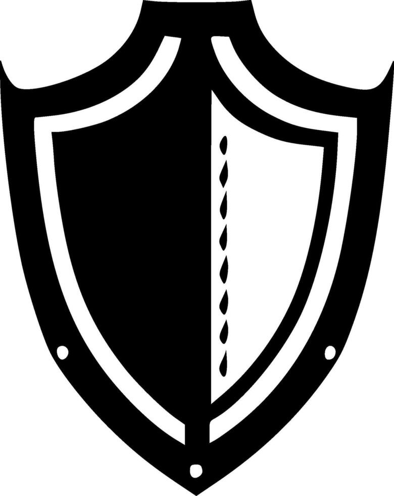 Shield, Black and White illustration vector