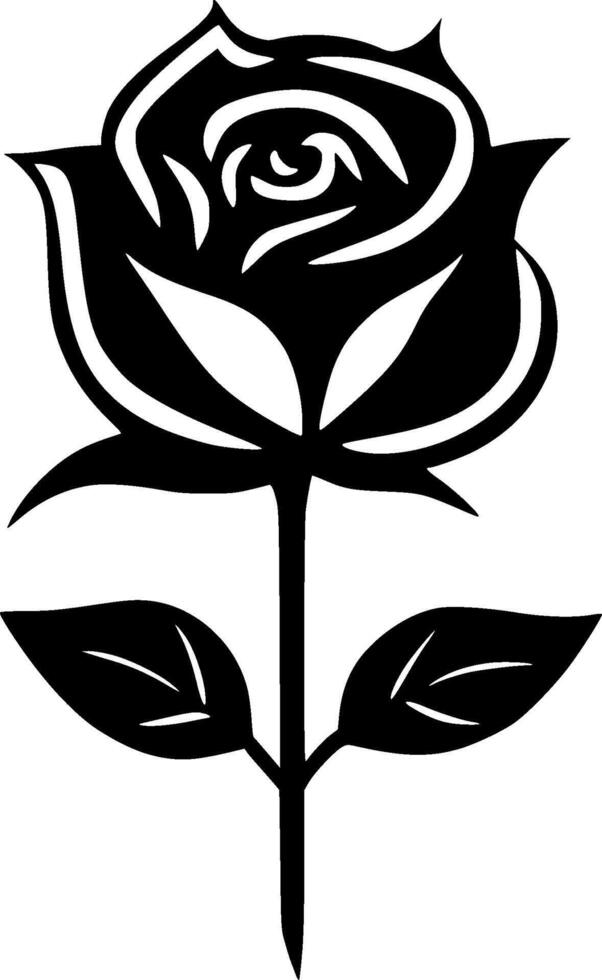 Rose - Black and White Isolated Icon - illustration vector