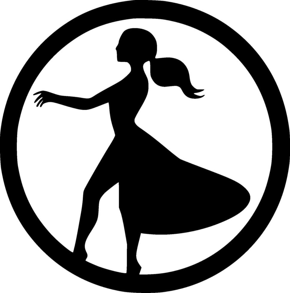 Dance - Black and White Isolated Icon - illustration vector