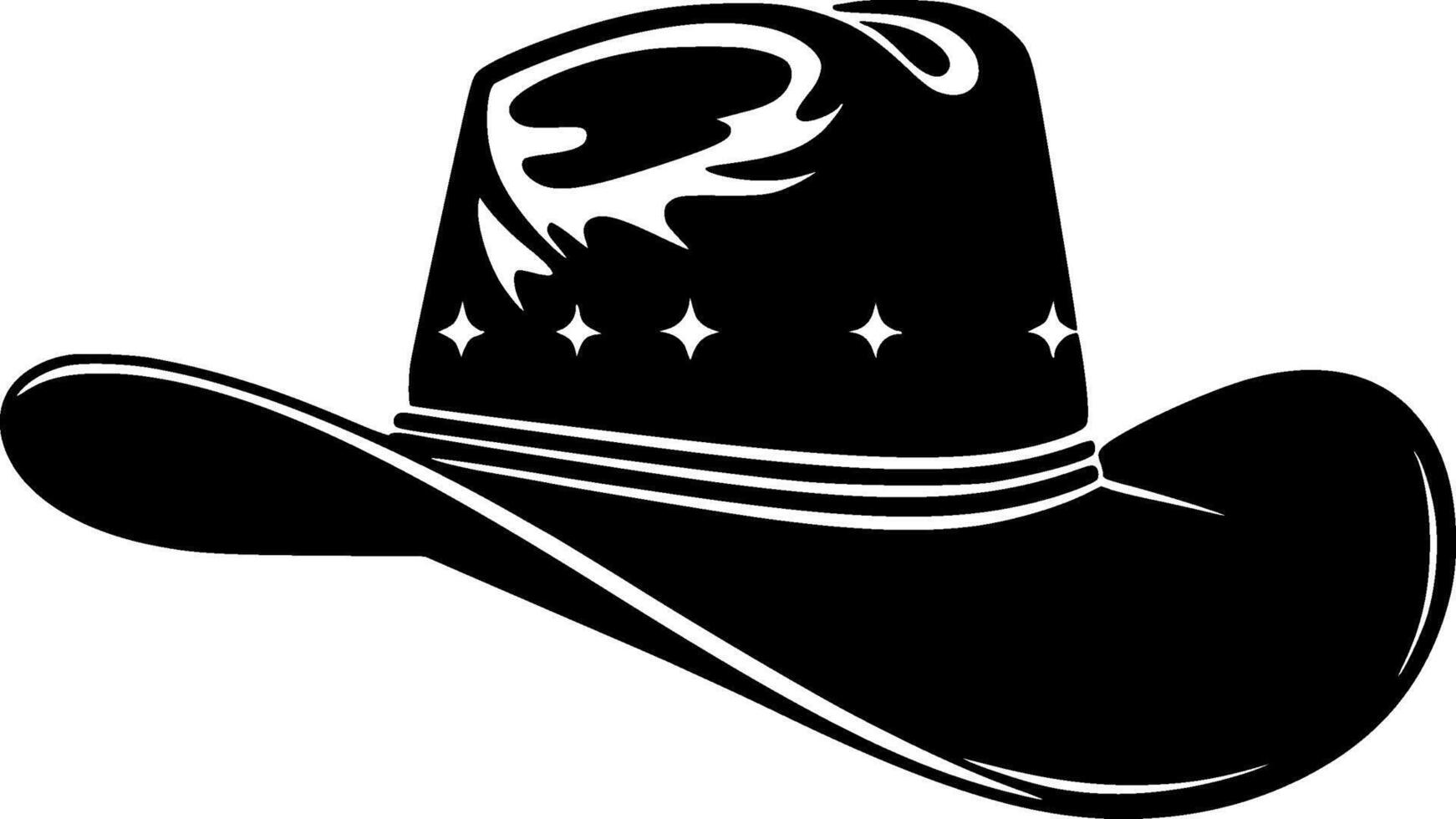 Cowboy Hat, Minimalist and Simple Silhouette - illustration vector